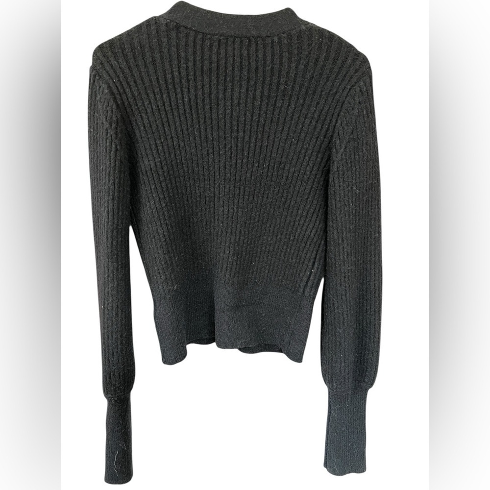 Stella + Lorenzo Black Button-Up Women's Sweater - Picture 6 of 6